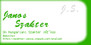 janos szakter business card